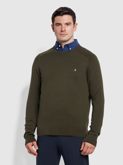 Stern Modern Fit Organic Cotton Crew Jumper In Rosin