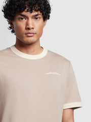 Clive Regular Fit Print T-Shirt In Smoky Brown