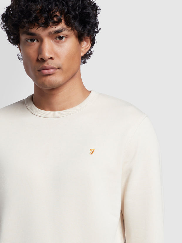 Tim Slim Fit Organic Cotton Crew Neck Sweatshirt In Fog