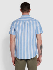 Drayton Modern Fit Stripe Shirt In Regatta Blue