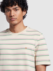 Coxsone Regular Fit Multi Stripe Short Sleeve T-Shirt In Fog