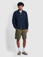 Mayhew Regular Fit Twill Cargo Shorts In Vintage Green