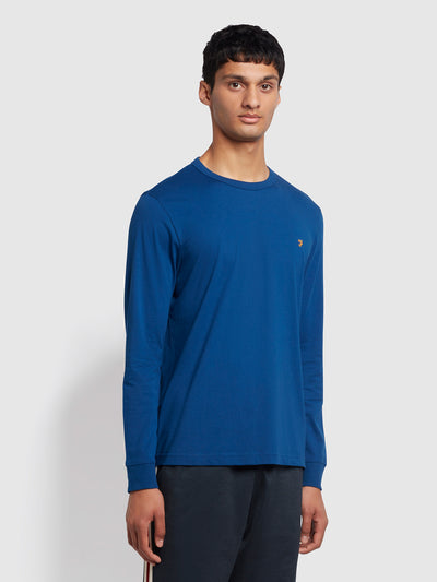 Worthington Regular Fit Organic Cotton Long Sleeve T-Shirt In Blue Peony