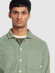 Reedy Relaxed Fit Organic Cotton Corduroy Shirt In Archive Green Sage