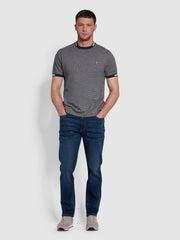Jac Modern Fit Birdseye T-Shirt In True Navy