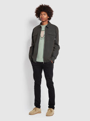 Faulk Regular Fit Organic Cotton Graphic T-Shirt In Archive Green Sage