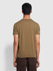 Danny Regular Fit Organic Cotton T-Shirt In Green Khaki Marl