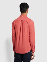 Fontella Slim Fit Corduroy Shirt In Dark Rose