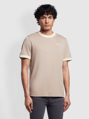 Clive Regular Fit Print T-Shirt In Smoky Brown