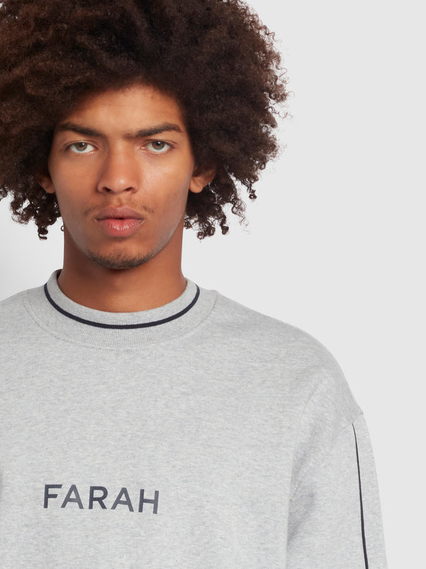 Courtnell Regular Fit Brushback Sweatshirt In Light Grey Marl