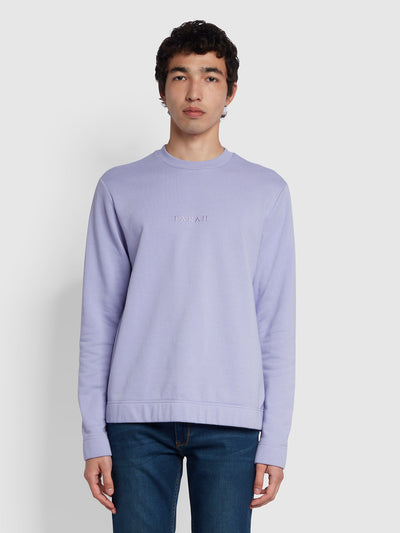 Cave Organic Cotton Crew Neck Sweatshirt In Dusty Lilac