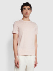 Danny Slim Fit Organic Cotton T-Shirt In Corinthian Pink Marl