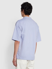 Costello Organic Cotton Zipped Polo Shirt In Dusty Lilac