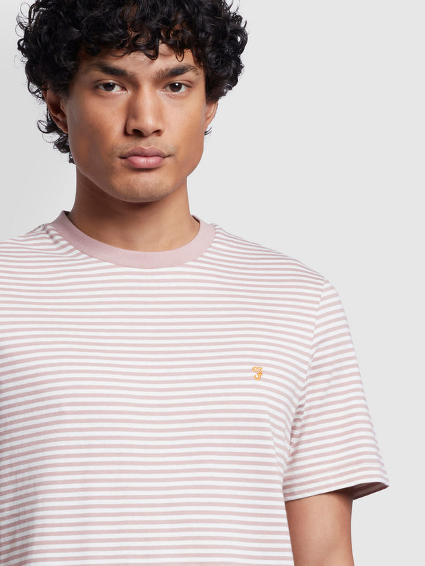 Daytona Regular Fit Short Sleeve Striped  T-Shirt In Dark Pink
